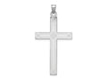 FJC Finejewelers 14 kt White Gold Solid Laser Etched Cross Charm 48 mm x 25 mm