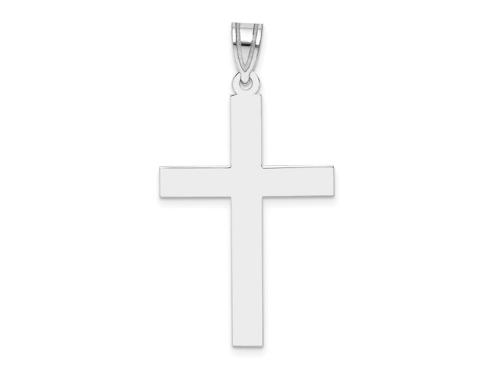 FJC Finejewelers 14 kt White Gold Polished Cross Charm 39 mm x 21 mm