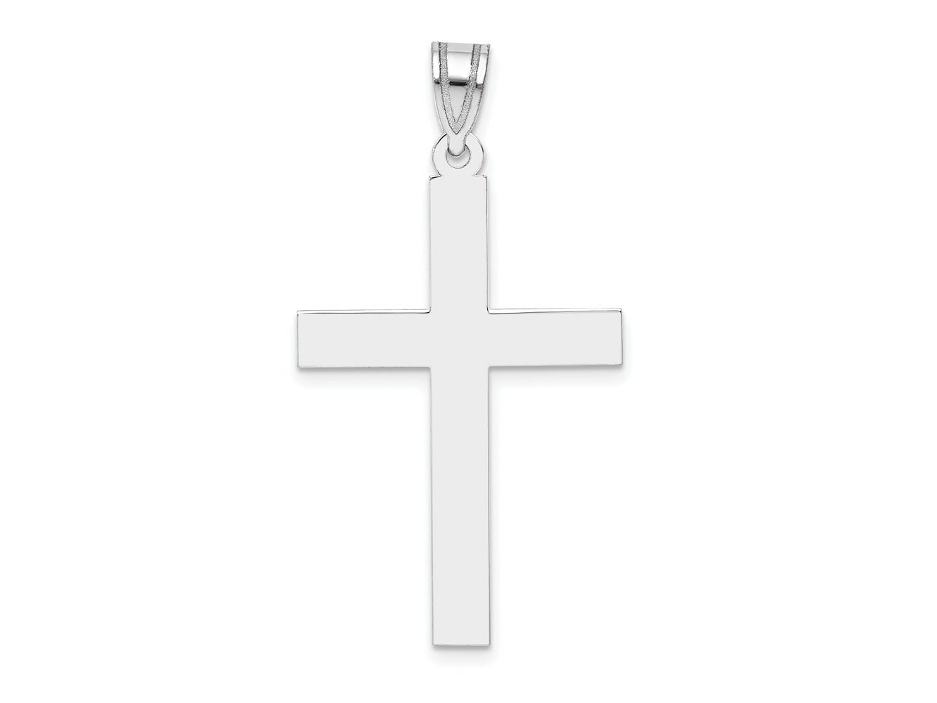 FJC Finejewelers 14 kt White Gold Polished Cross Charm 39 mm x 21 mm