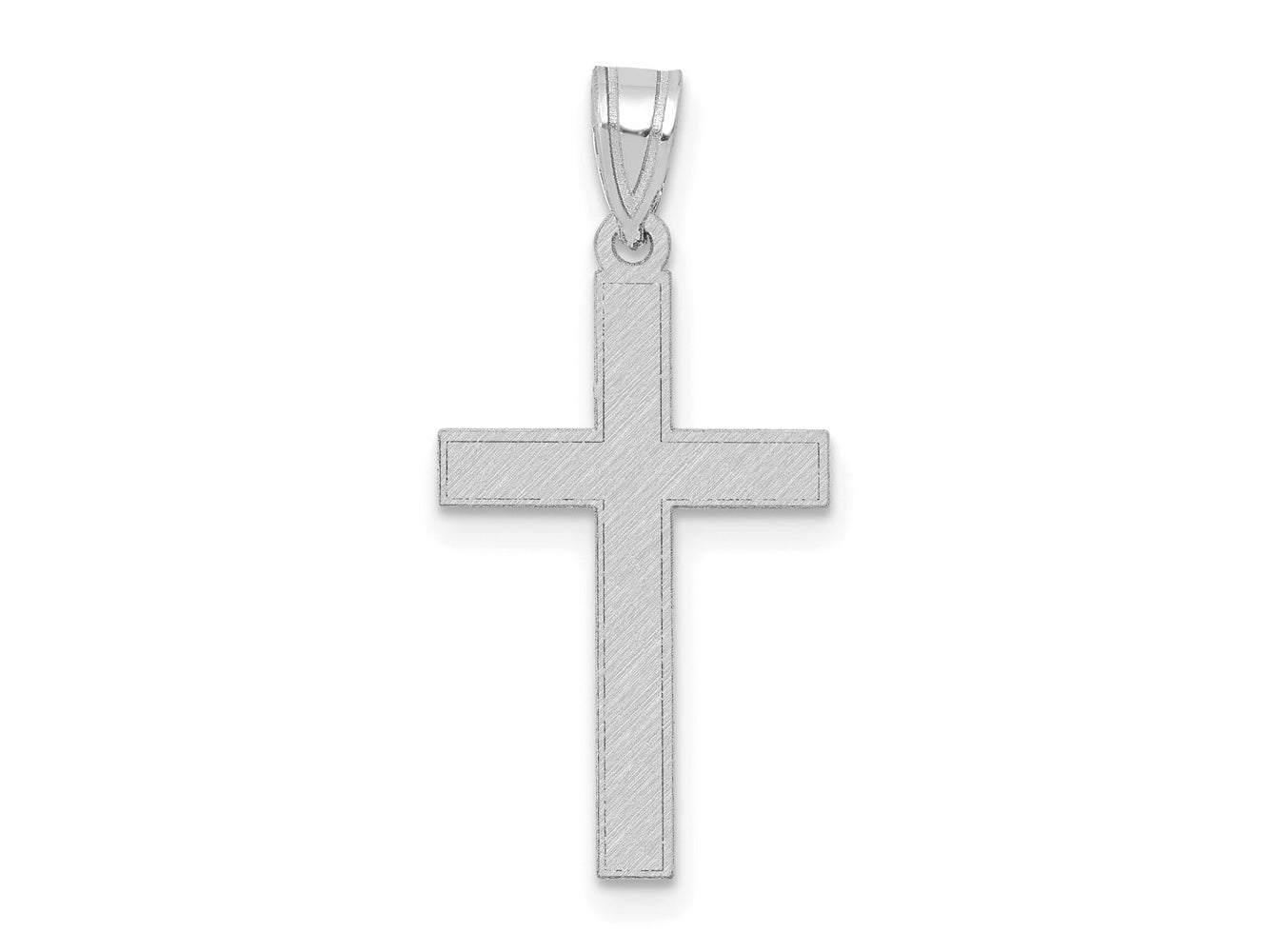 FJC Finejewelers 14 kt White Gold Florentine Satin Latin Cross Charm 25 mm x 12 mm