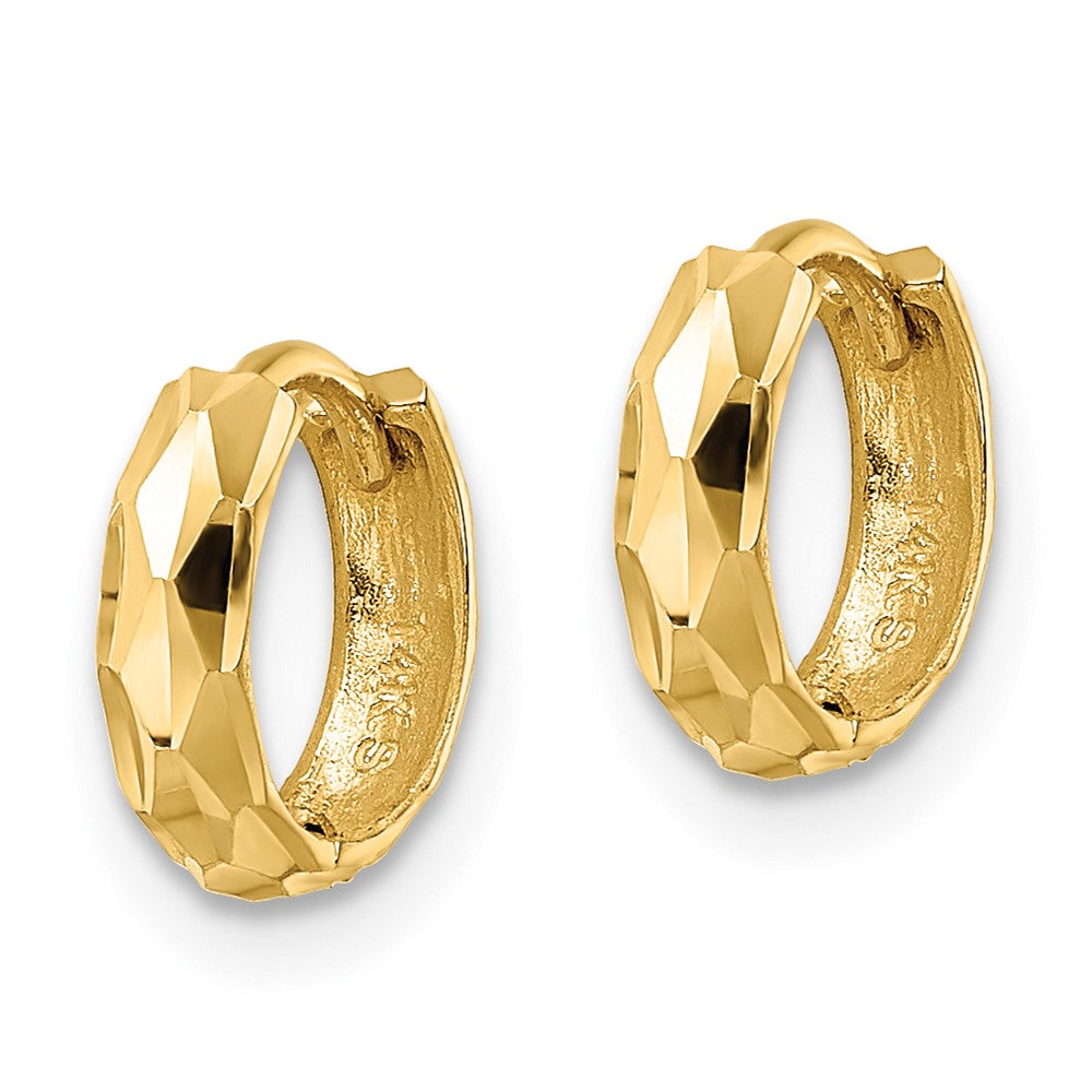 FJC Finejewelers 14 kt Yellow Gold Bright Cut Hinged Hoop Earrings 9 x 9 mm