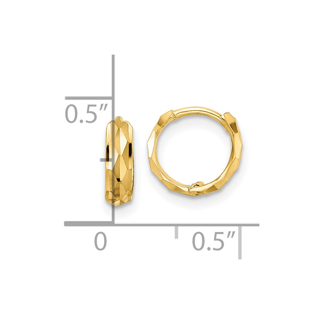 FJC Finejewelers 14 kt Yellow Gold Bright Cut Hinged Hoop Earrings 9 x 9 mm