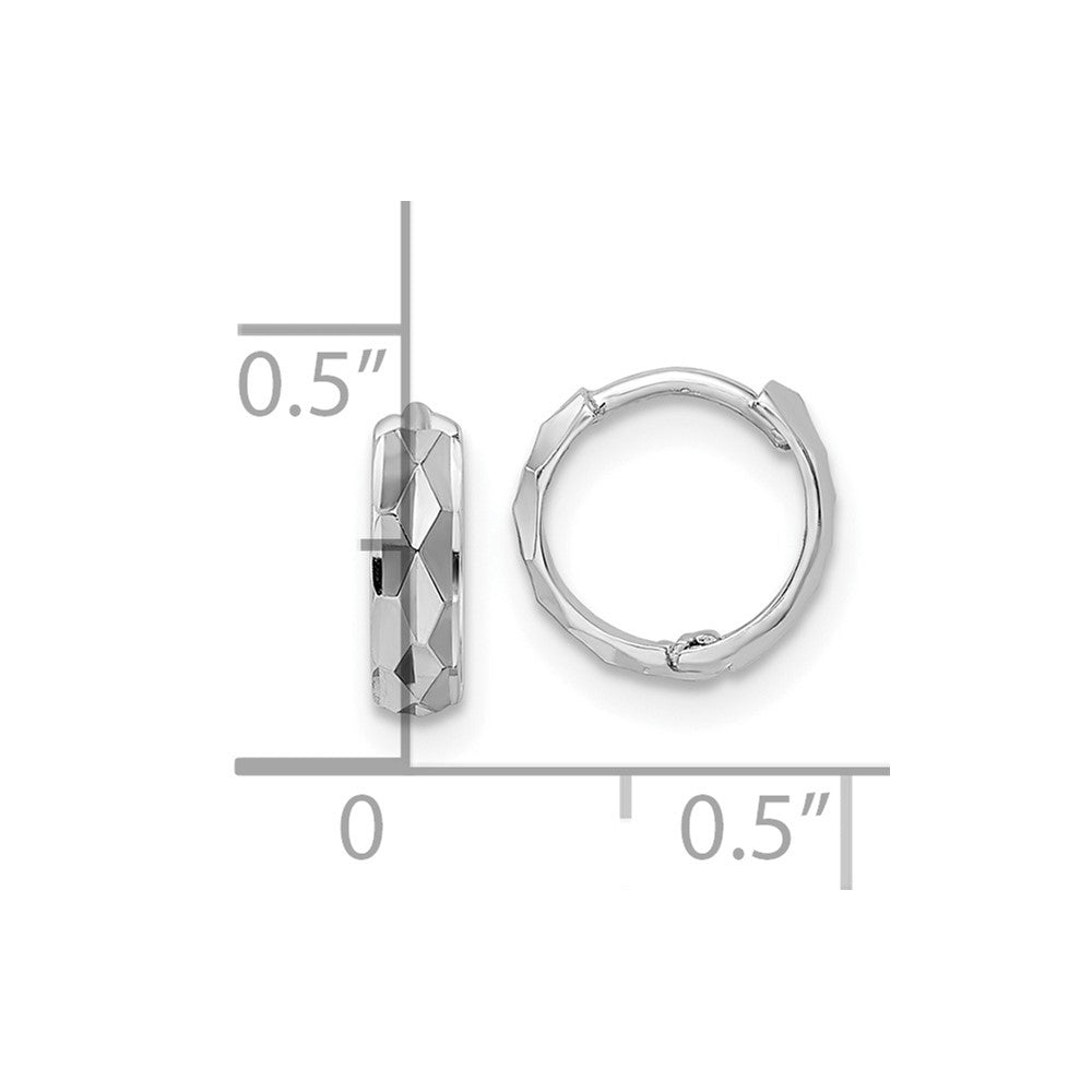 FJC Finejewelers 14 kt White Gold Hoops Bright Cut Hinged Hoop Earrings 9 mm x 9 mm