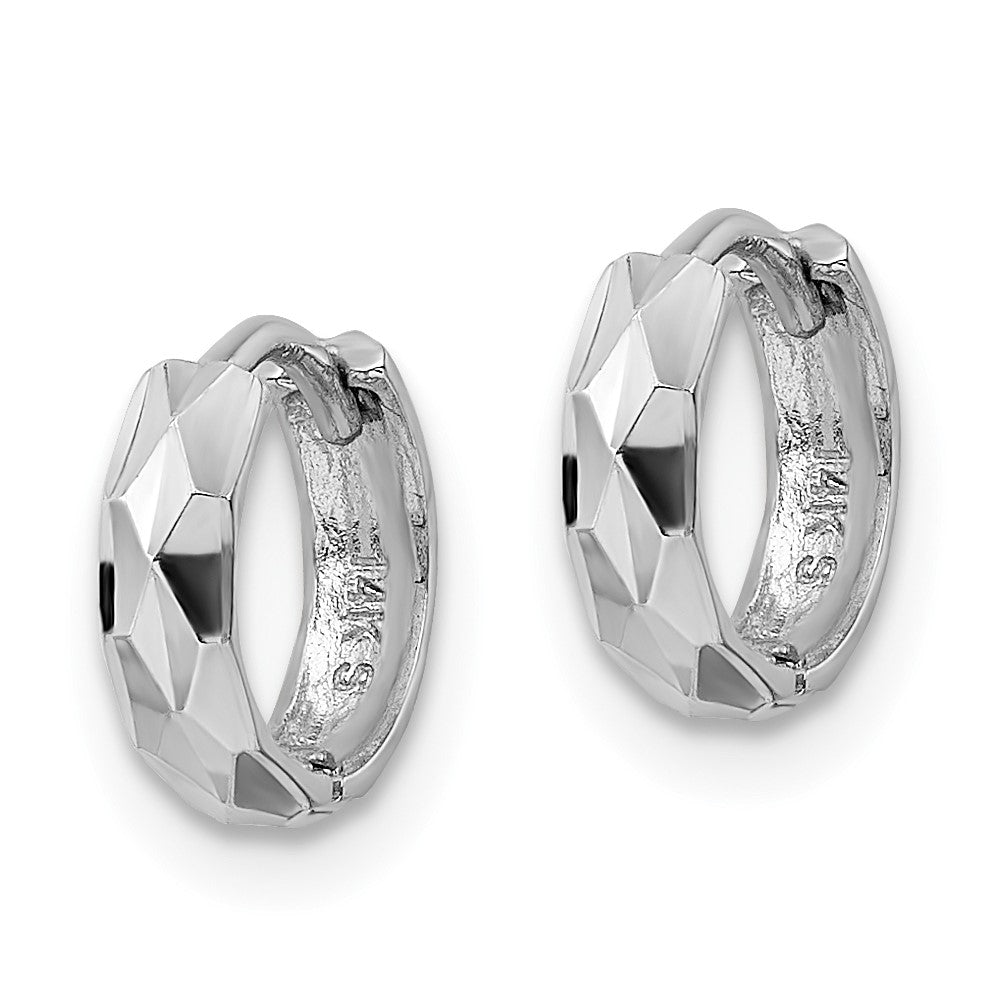 FJC Finejewelers 14 kt White Gold Hoops Bright Cut Hinged Hoop Earrings 9 mm x 9 mm