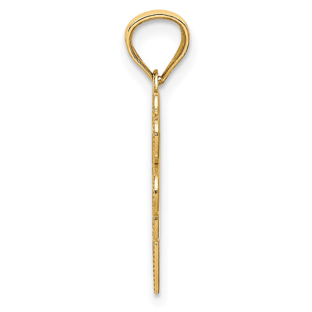 FJC Finejewelers 14 kt Yellow Gold Bright Cut Four Leaf Clover Charm 20 x 10 mm
