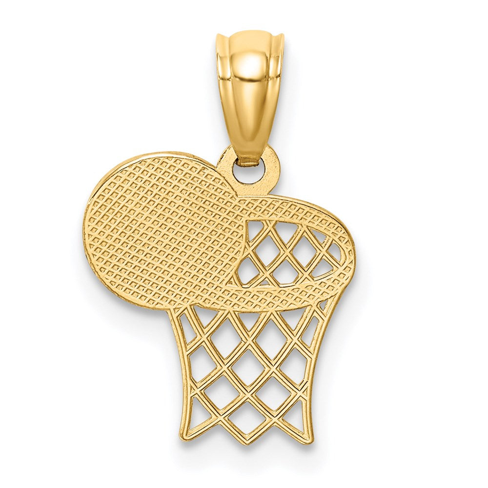 FJC Finejewelers 14 kt Yellow Gold Basketball and Hoop Charm 18 x 11 mm