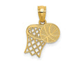 FJC Finejewelers 14 kt Yellow Gold Basketball and Hoop Charm 18 x 11 mm
