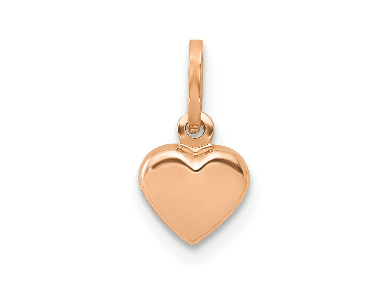 FJC Finejewelers 14 kt Rose Gold Themed Polished 3-D Heart Charm 11 mm x 6 mm