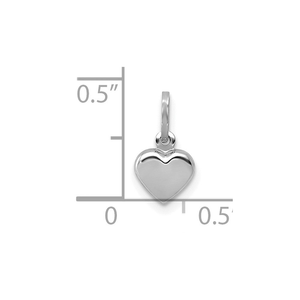 FJC Finejewelers 14 kt White Gold Themed Polished 3-D Heart Charm 11 mm x 6 mm