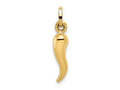 FJC Finejewelers 14 kt Yellow Gold Hollow Italian Horn Charm 20 x 5 mm