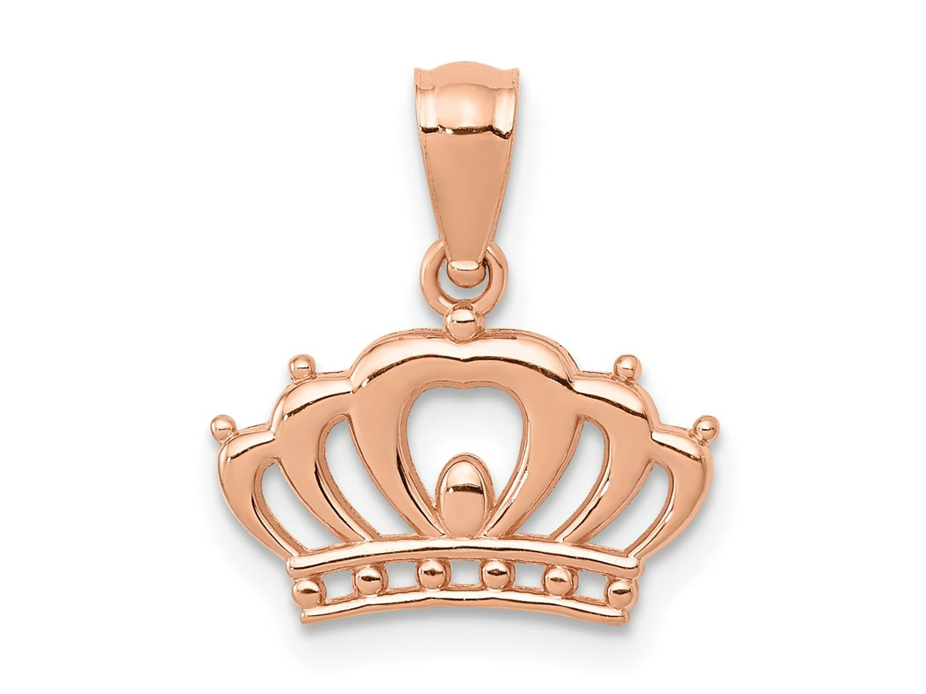 FJC Finejewelers 14 kt Rose Gold Crown Charm 10 mm x 13 mm