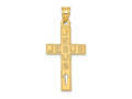 FJC Finejewelers 14 kt Yellow Gold Laser Cut JESUS Cross Charm 39 x 18 mm