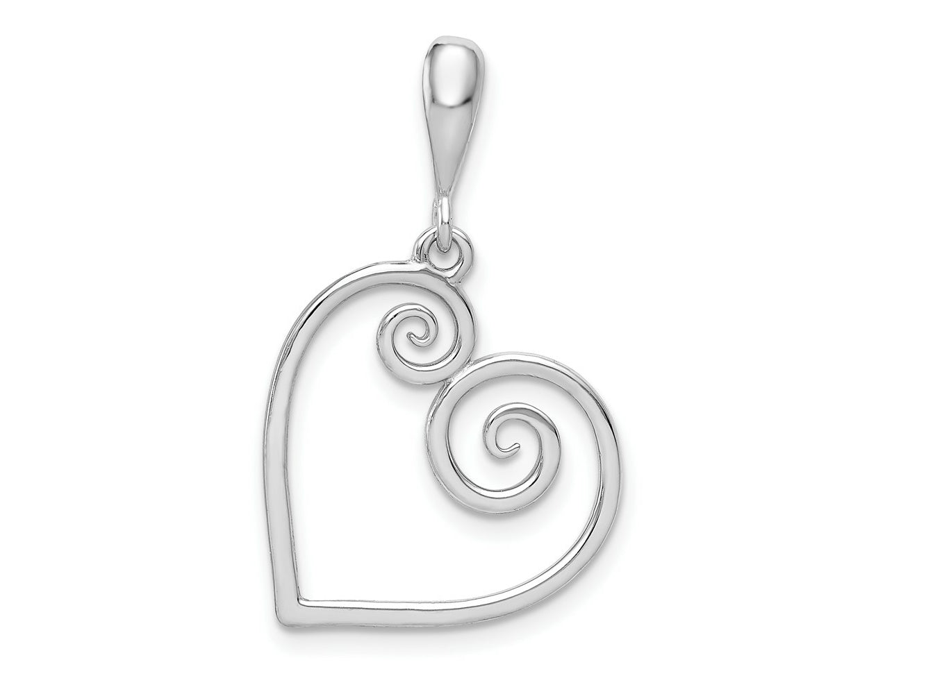 FJC Finejewelers 14 kt White Gold Heart Charm 36 mm