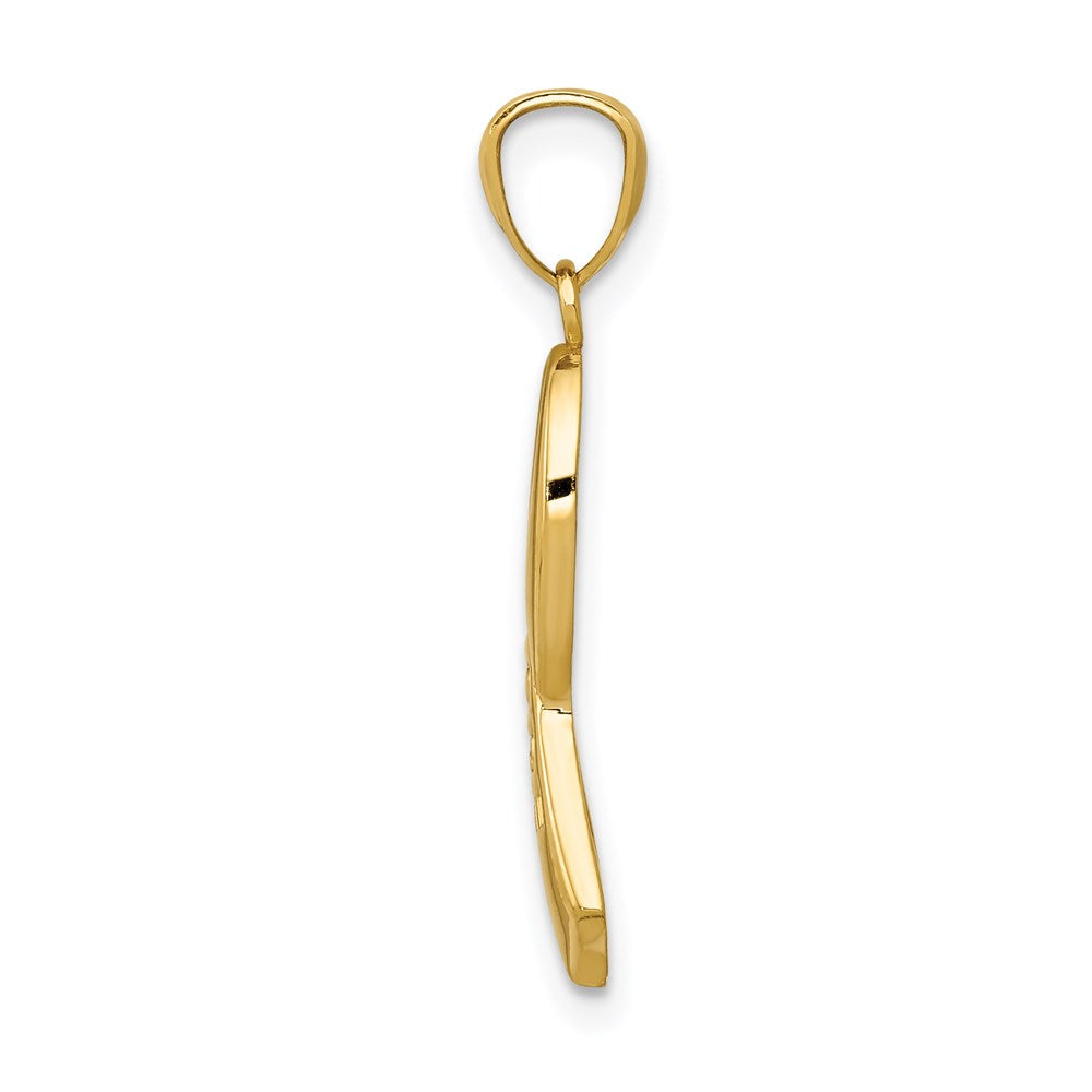 FJC Finejewelers 14 kt Yellow Gold Polished HOPE Ribbon Charm