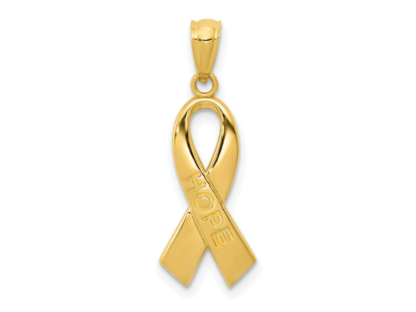 FJC Finejewelers 14 kt Yellow Gold Polished HOPE Ribbon Charm