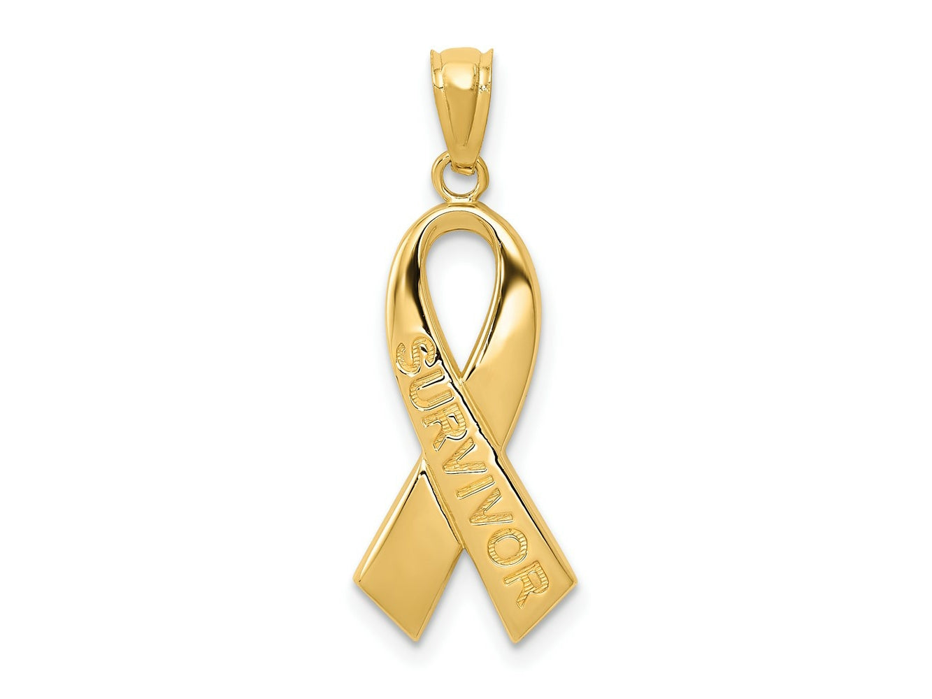 FJC Finejewelers 14 kt Yellow Gold Polished SURVIVOR Ribbon Charm