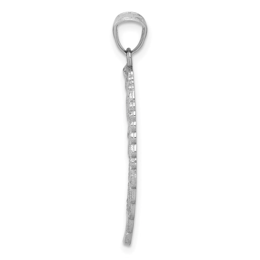 FJC Finejewelers 14 kt White Gold Polished and Textured Angel Wing Charm 32 mm