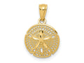FJC Finejewelers 14 kt Yellow Gold Polished Filigree Sand Dollar Charm 17 mm x 11 mm
