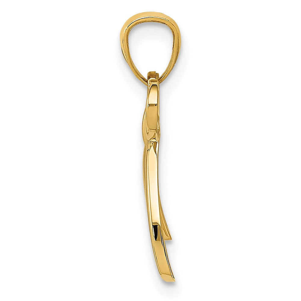 FJC Finejewelers 14 kt Yellow Gold Polished Small Ribbon Bow Charm 16 mm