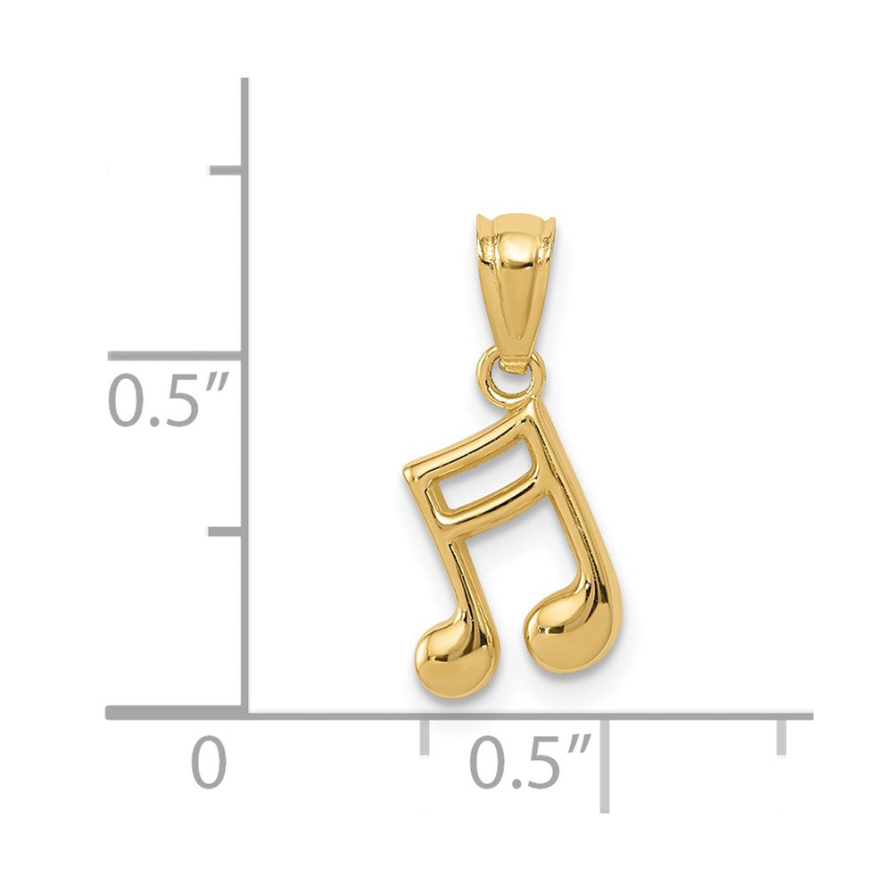 FJC Finejewelers 14 kt Yellow Gold Polished Music Note Charm 7 mm