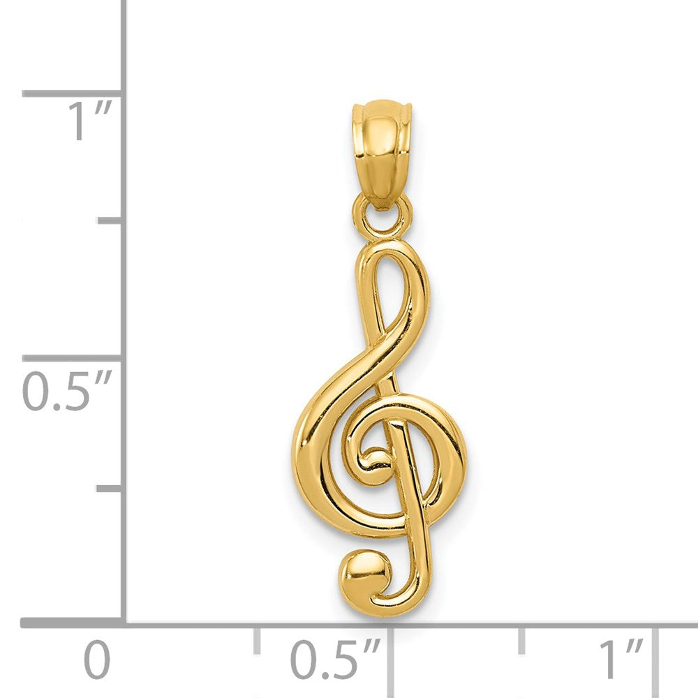 FJC Finejewelers 14 kt Yellow Gold Polished Treble Clef Charm 7 mm