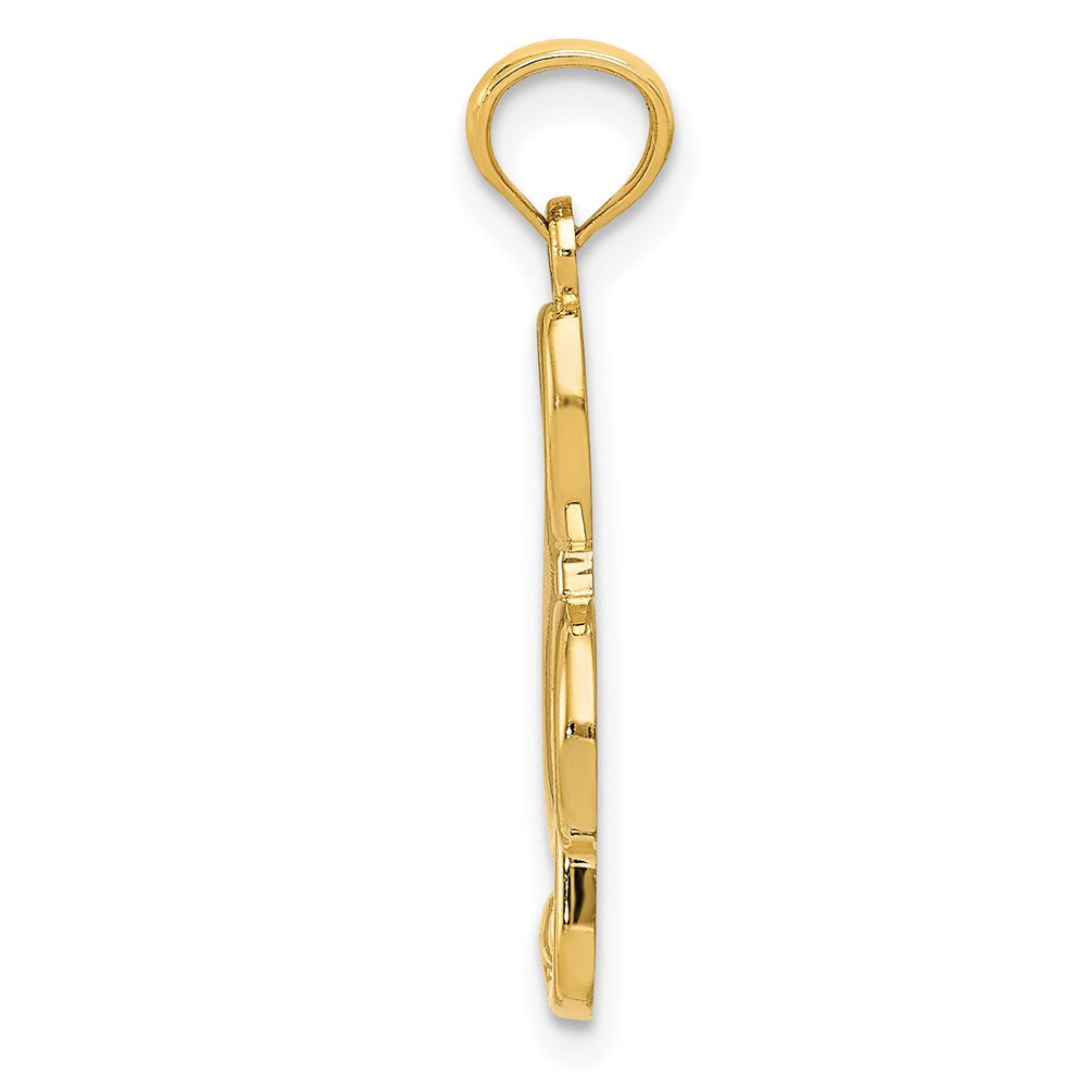 FJC Finejewelers 14 kt Yellow Gold Polished Treble Clef Charm 7 mm