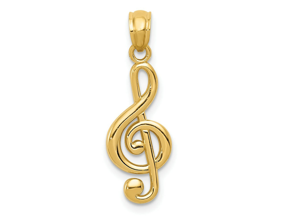 FJC Finejewelers 14 kt Yellow Gold Polished Treble Clef Charm 7 mm