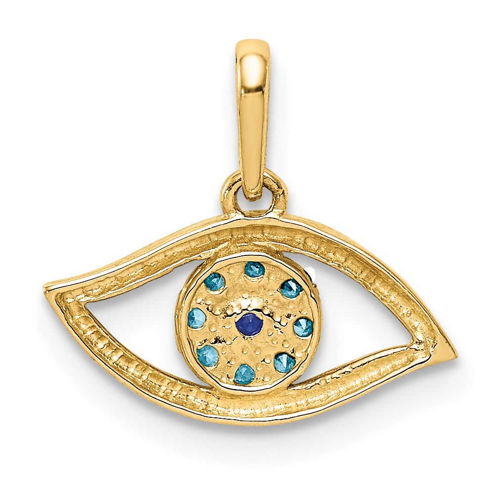 FJC Finejewelers 14 kt Yellow Gold Blue CZ Eye Charm