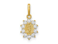 FJC Finejewelers 14 kt Yellow Gold Our Lady of Guadalupe CZ Charm 15 x 8 mm