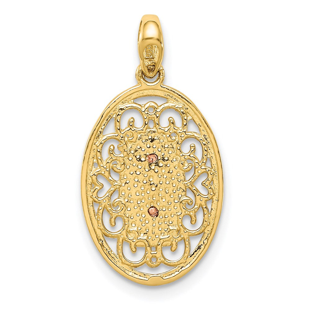 FJC Finejewelers 14 kt Two Tone Gold Our Lady of Guadalupe Charm 23 x 12 mm