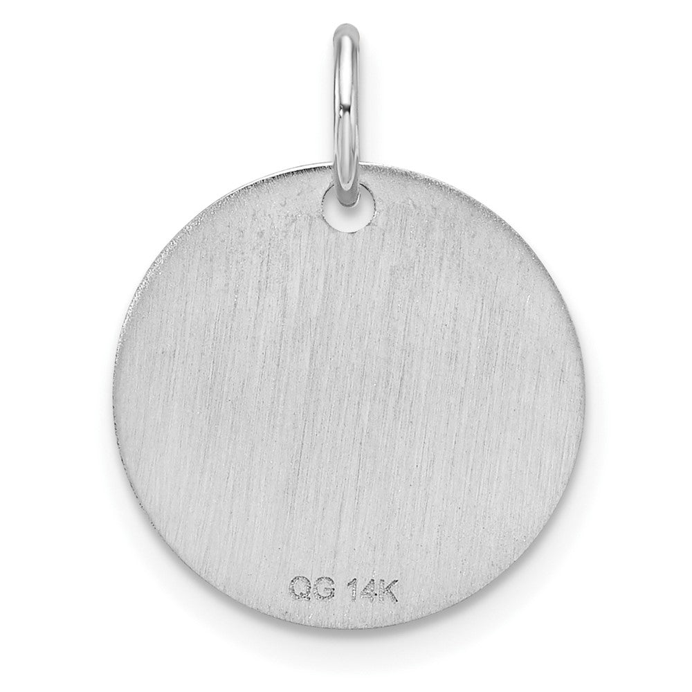 FJC Finejewelers 14 kt Yellow Gold Polished Black Enamel Letter W Initial Disk Charm 15 x 15 mm