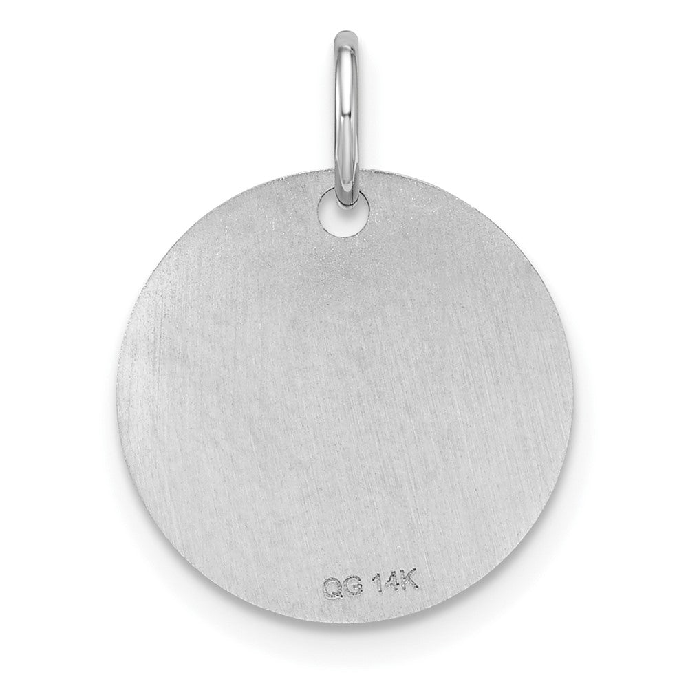 FJC Finejewelers 14 kt White Gold Polished Black Enamel Letter G Initial Disk Charm 15 x 15 mm