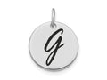FJC Finejewelers 14 kt White Gold Polished Black Enamel Letter G Initial Disk Charm 15 x 15 mm
