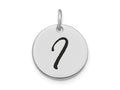 FJC Finejewelers 14 kt White Gold Polished Black Enamel Letter I Initial Disk Charm 15 x 15 mm