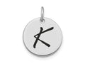 FJC Finejewelers 14 kt White Gold Polished Black Enamel Letter K Initial Disk Charm 15 x 15 mm