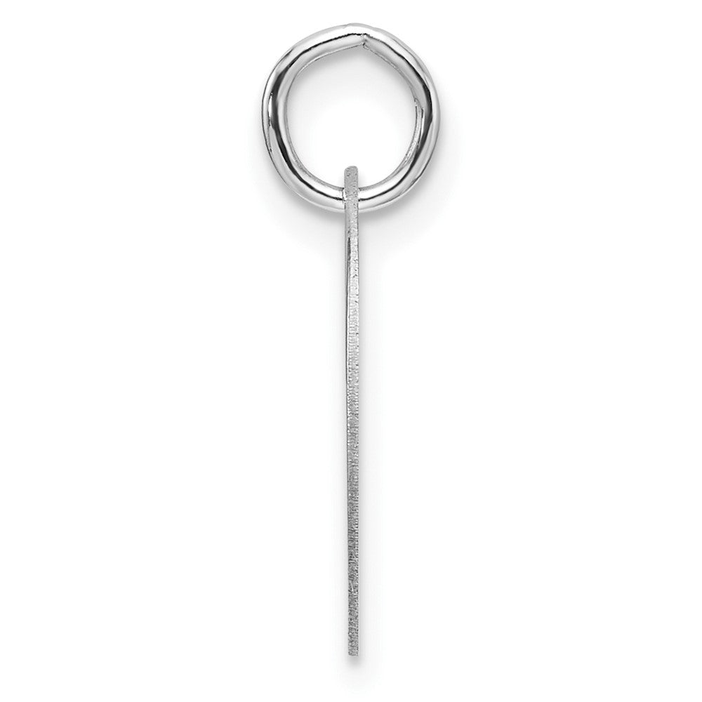 FJC Finejewelers 14 kt White Gold Polished Black Enamel Letter O Initial Disk Charm 15 x 15 mm