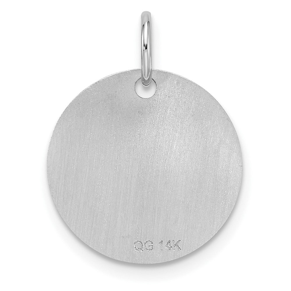 FJC Finejewelers 14 kt White Gold Polished Black Enamel Letter O Initial Disk Charm 15 x 15 mm
