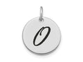 FJC Finejewelers 14 kt White Gold Polished Black Enamel Letter O Initial Disk Charm 15 x 15 mm