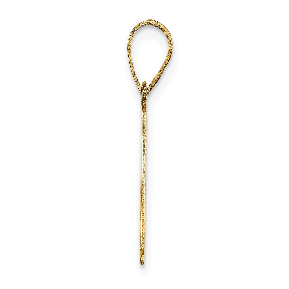 FJC Finejewelers 14 kt Yellow Gold Polished Etched Letter A Initial Charm 17 x 16 mm