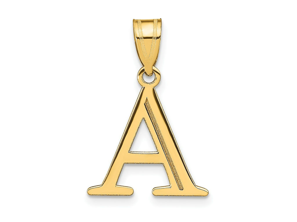 FJC Finejewelers 14 kt Yellow Gold Polished Etched Letter A Initial Charm 17 x 16 mm
