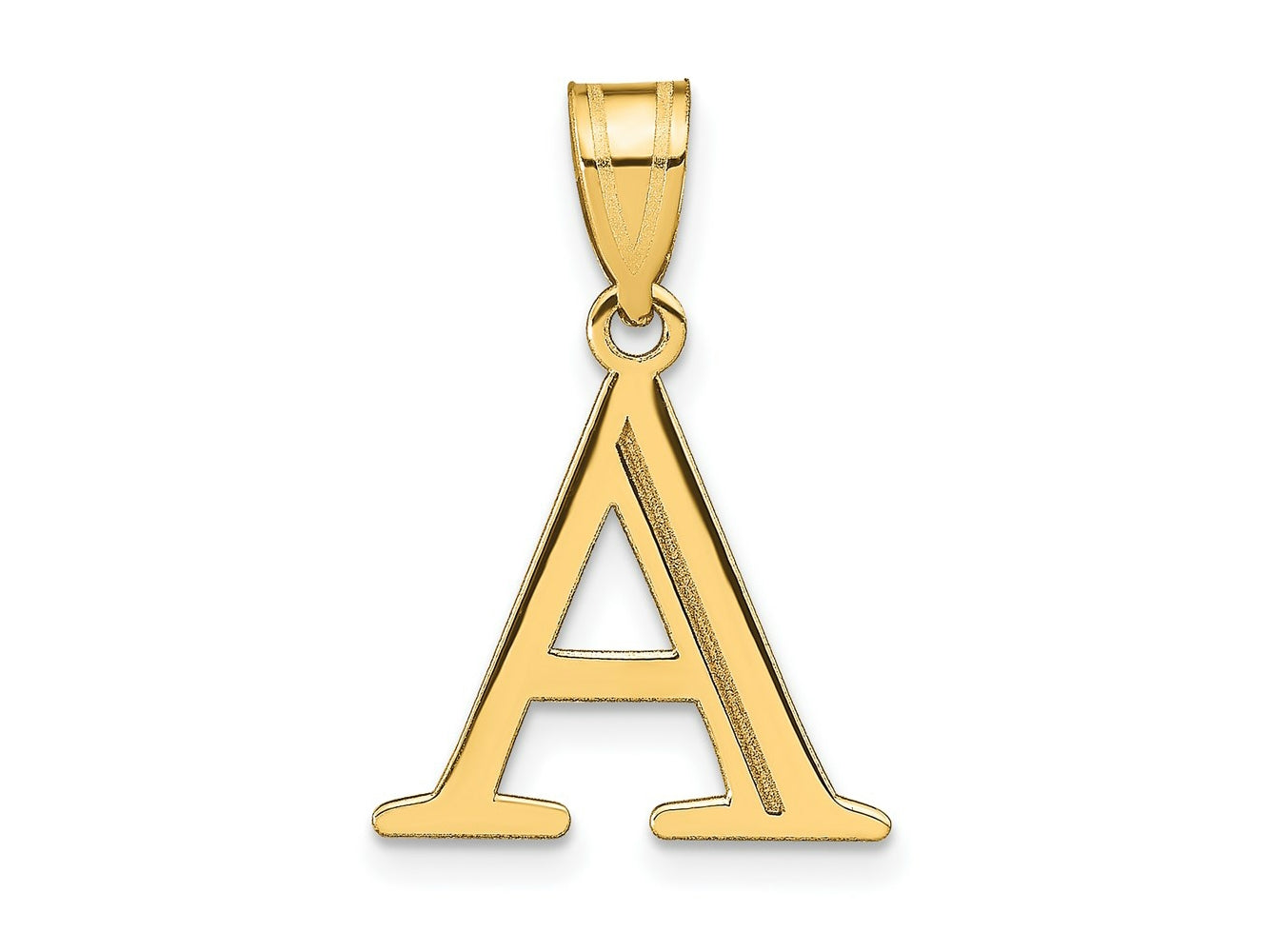 FJC Finejewelers 14 kt Yellow Gold Polished Etched Letter A Initial Charm 17 x 16 mm