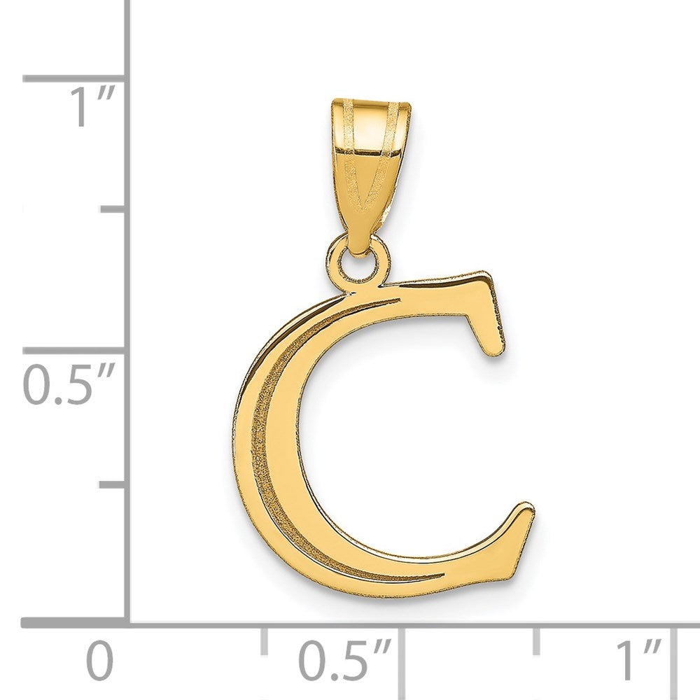 FJC Finejewelers 14 kt Yellow Gold Polished Etched Letter C Initial Charm 17 x 13 mm