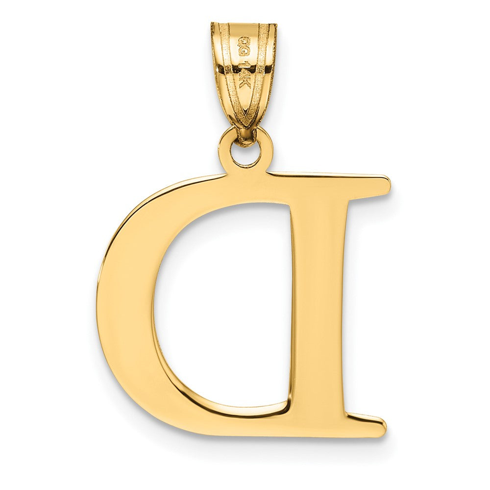 FJC Finejewelers 14 kt Yellow Gold Polished Etched Letter D Initial Charm 17 x 16 mm