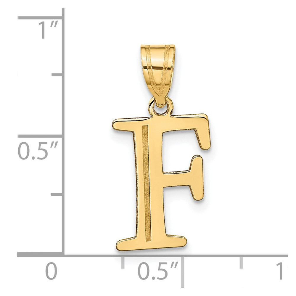 FJC Finejewelers 14 kt Yellow Gold Polished Etched Letter F Initial Charm