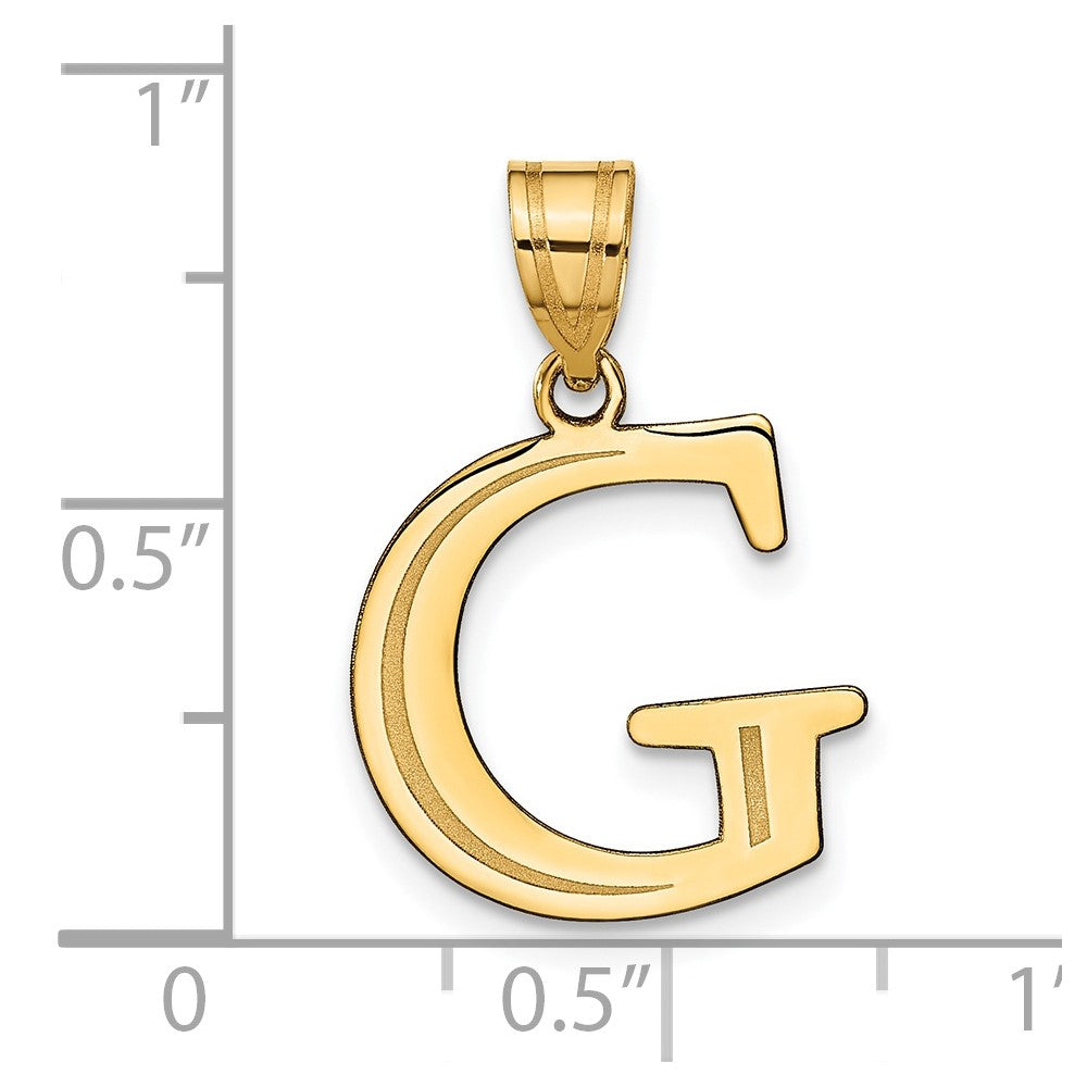 FJC Finejewelers 14 kt Yellow Gold Polished Etched Letter G Initial Charm