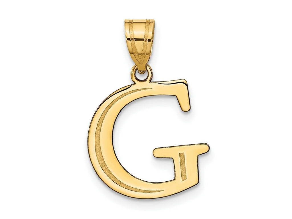 FJC Finejewelers 14 kt Yellow Gold Polished Etched Letter G Initial Charm