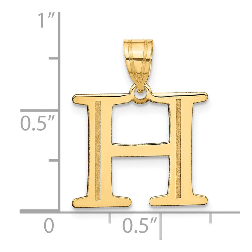 FJC Finejewelers 14 kt Yellow Gold Polished Etched Letter H Initial Charm