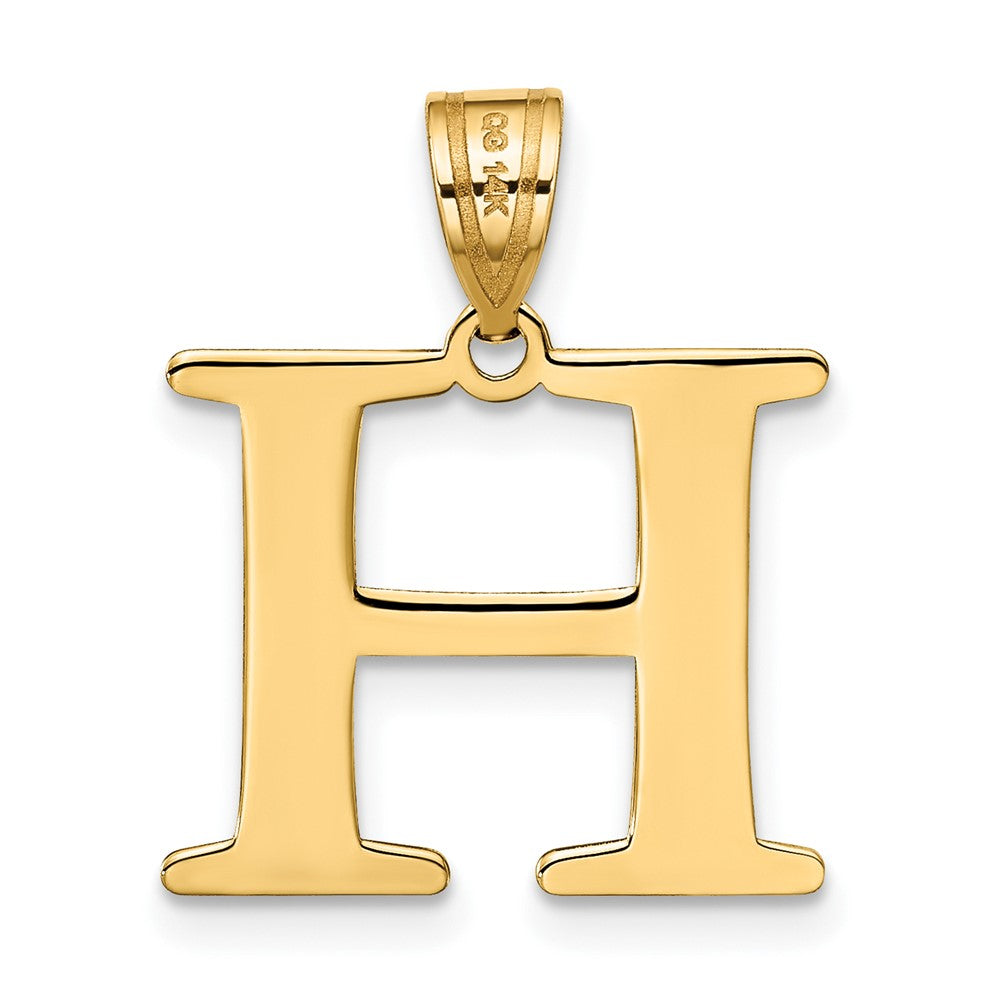 FJC Finejewelers 14 kt Yellow Gold Polished Etched Letter H Initial Charm