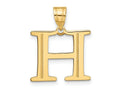 FJC Finejewelers 14 kt Yellow Gold Polished Etched Letter H Initial Charm