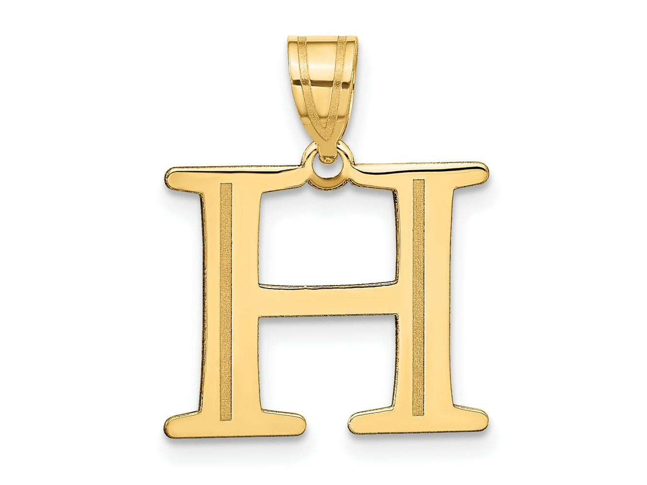 FJC Finejewelers 14 kt Yellow Gold Polished Etched Letter H Initial Charm